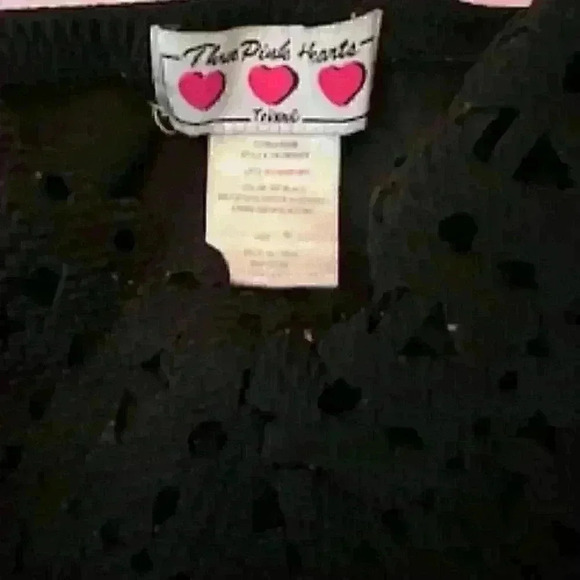Black eyelet detail dress, Size S, by Three Pink Hearts - Picture 6 of 7